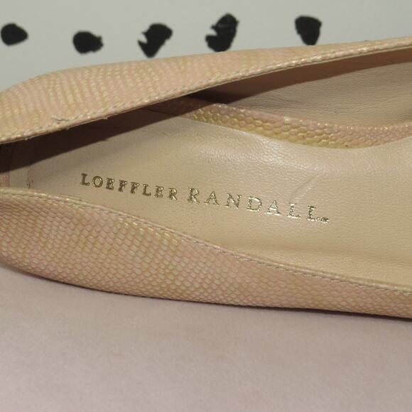 Loeffler Randall Esther Rose Lizard Embossed Textured Wooden Heel Pumps - Picture 7 of 9